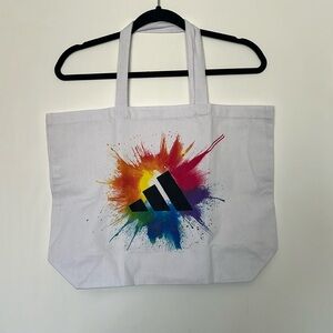 NWOT Adidas Rainbow Watercolor Paint Splatter Tote Bag